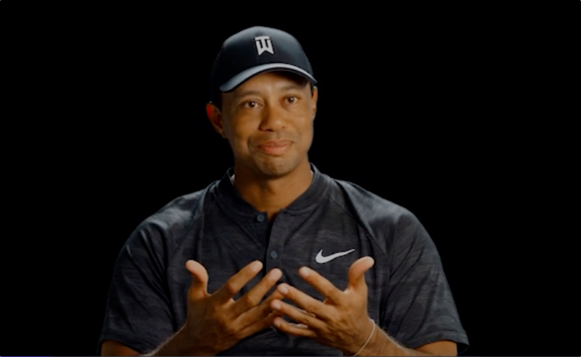 Tiger Woods talking